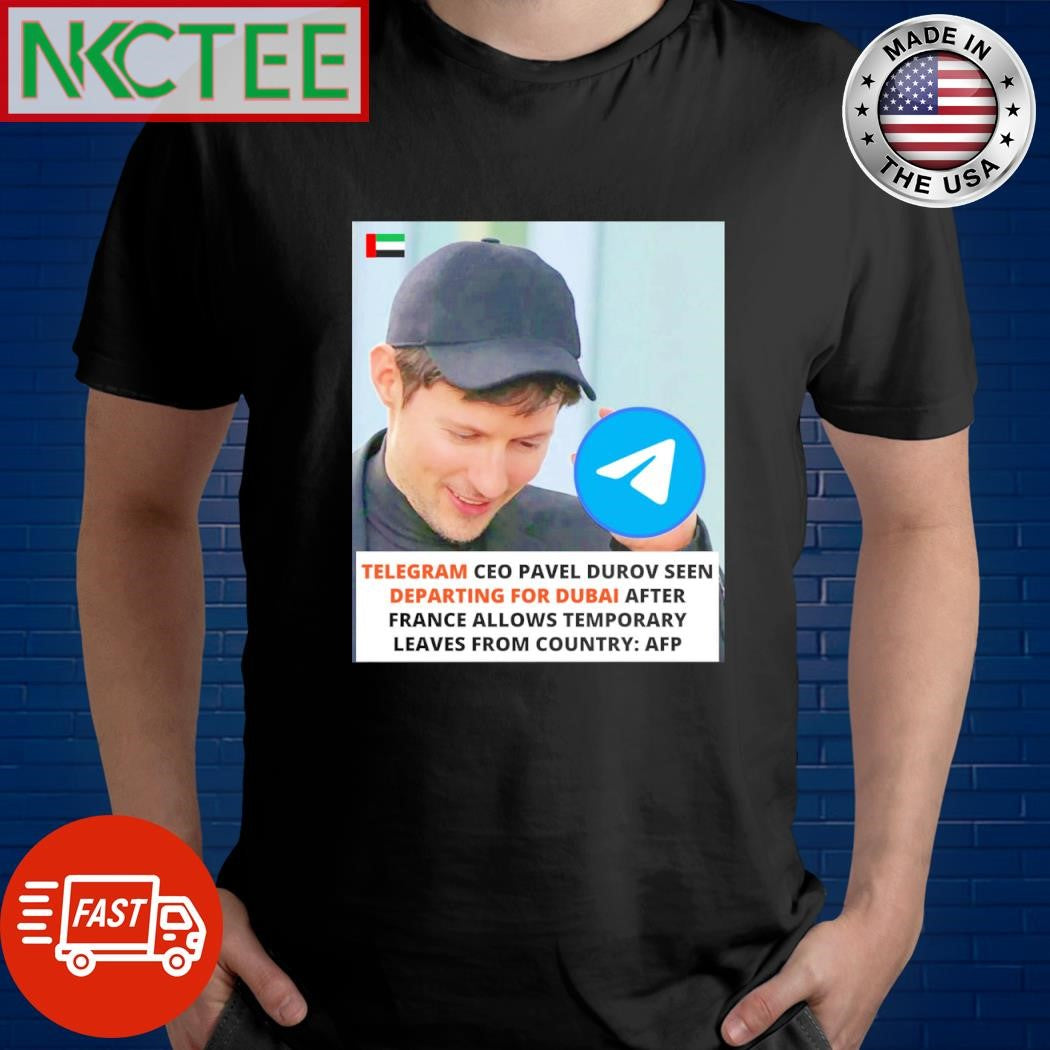 Top Telegram Ceo Pavel Durov seen departing for Dubai after France allows temporary shirt Unisex T-shirt, Sweatshirt, Hoodie, Long Sleeve Tee - T-Shirt, Sweatshirt, Hoodie