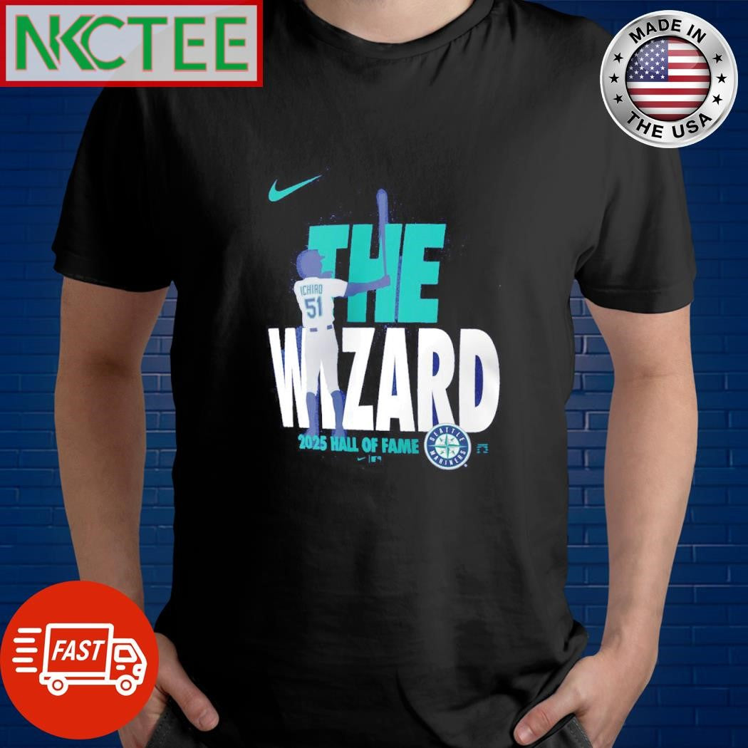 Top The Wizard 2025 Hall of Fame Ichiro Suzuki Seattle Mariners shirt Unisex T-shirt, Sweatshirt, Hoodie, Long Sleeve Tee - T-Shirt, Sweatshirt, Hoodie