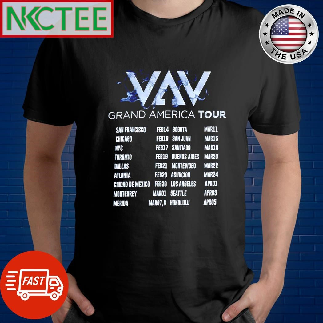 Top VAV Grand America Tour San Francisco Feb 14 Bogota Mar 11 shirt Unisex T-shirt, Sweatshirt, Hoodie, Long Sleeve Tee - T-Shirt, Sweatshirt, Hoodie
