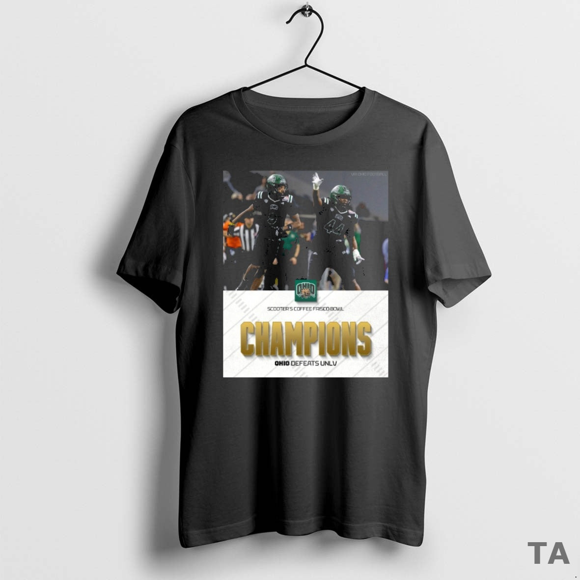 Top Ohio Bobcats Defeated Unlv Rebels 2025 Scooters Coffee Frisco Bowl Champions T Shirt Sweater - T-Shirt, Sweatshirt, Hoodie