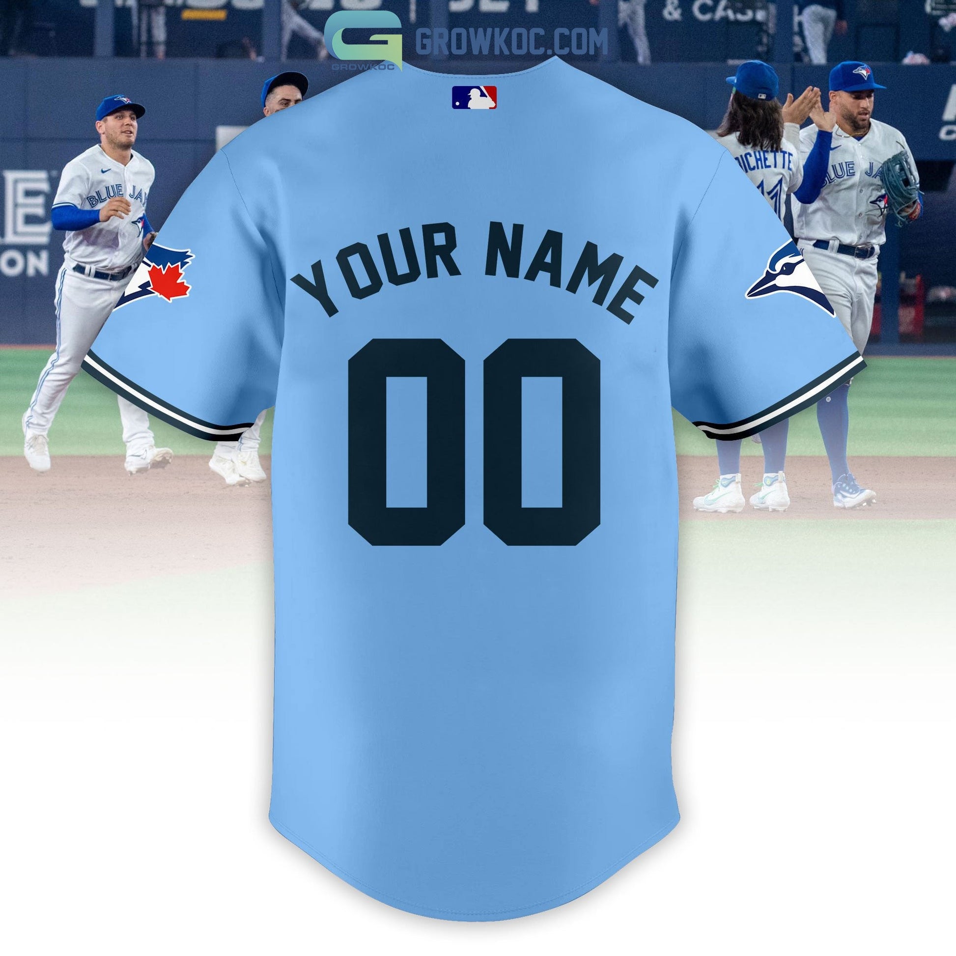 Toronto Blue Jays City Champions With Best Team Light Blue Design Personalized Baseball Jersey baseball jersey product view 3
