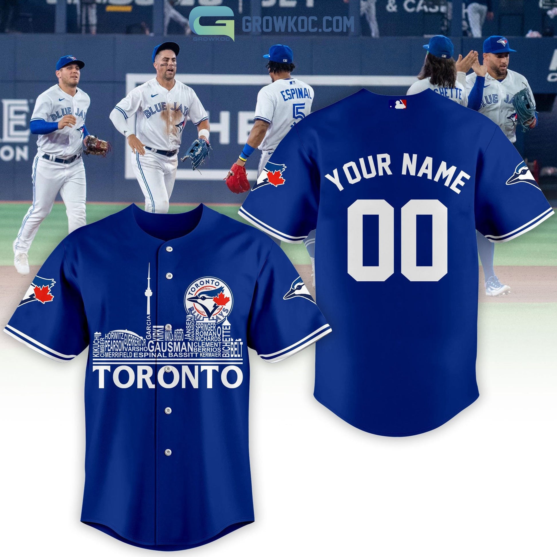 Toronto Blue Jays City Champions With Best Team Personalized Baseball Jersey baseball jersey product view 1