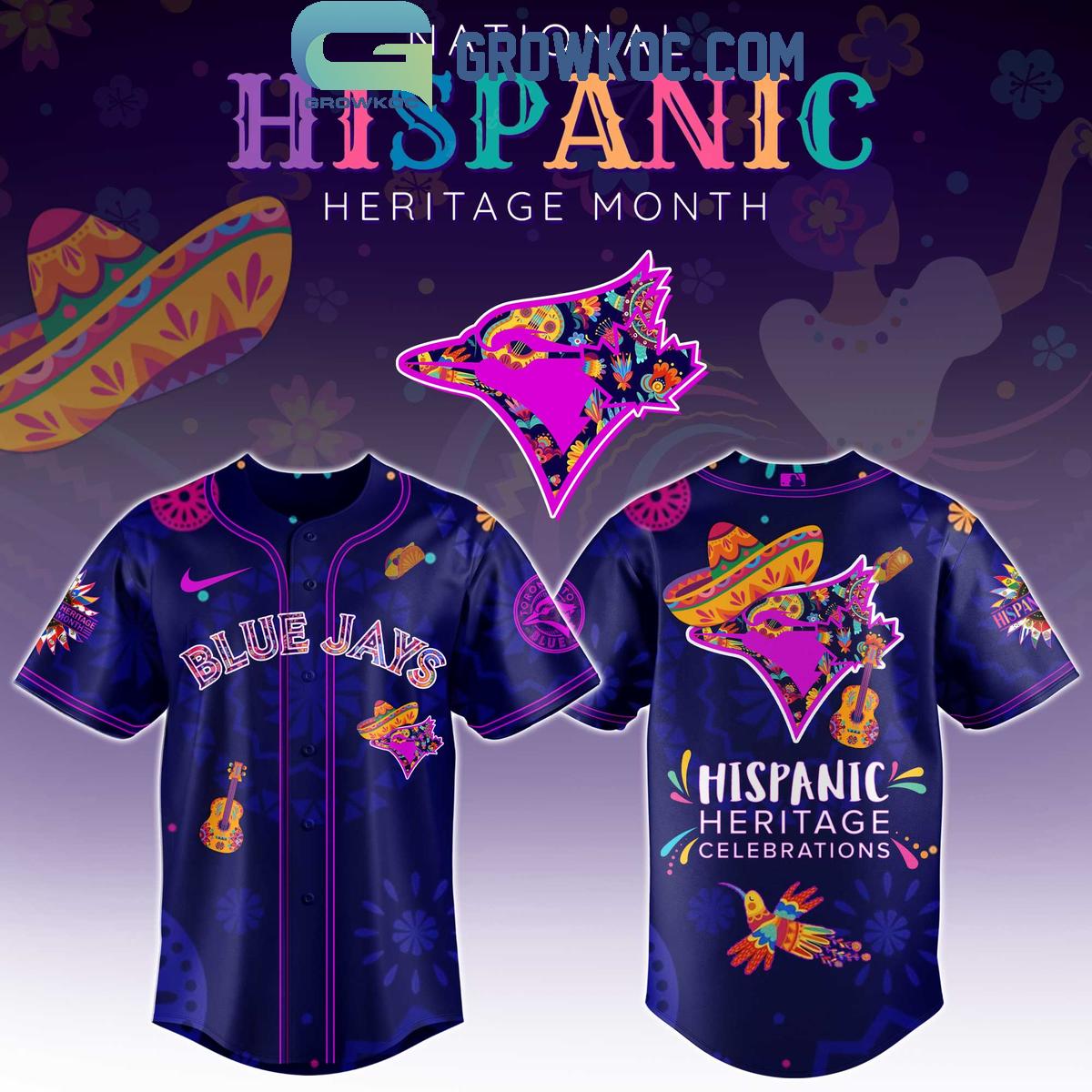 Toronto Blue Jays Hispanic Heritage Celebrations 2025 Baseball Jersey baseball jersey product view 1