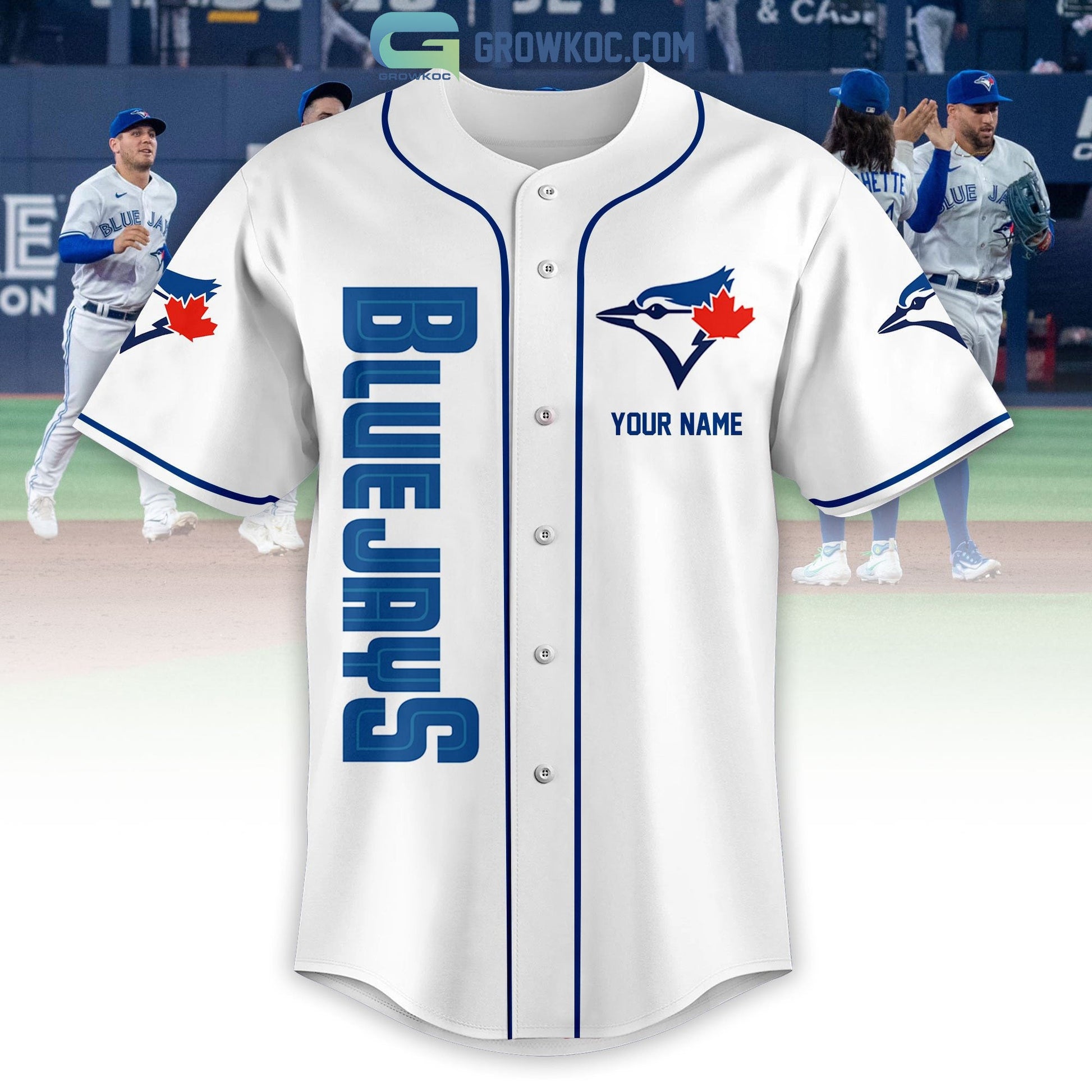 Toronto Blue Jays Love Team Personalized Baseball Jersey baseball jersey product view 2