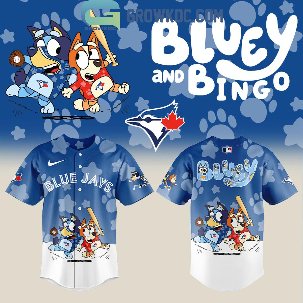 Toronto Blue Jays x Bluey and Bingo Baseball Jersey baseball jersey product view 1