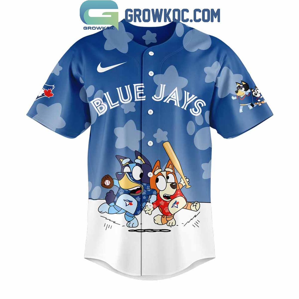Toronto Blue Jays x Bluey and Bingo Baseball Jersey baseball jersey product view 2