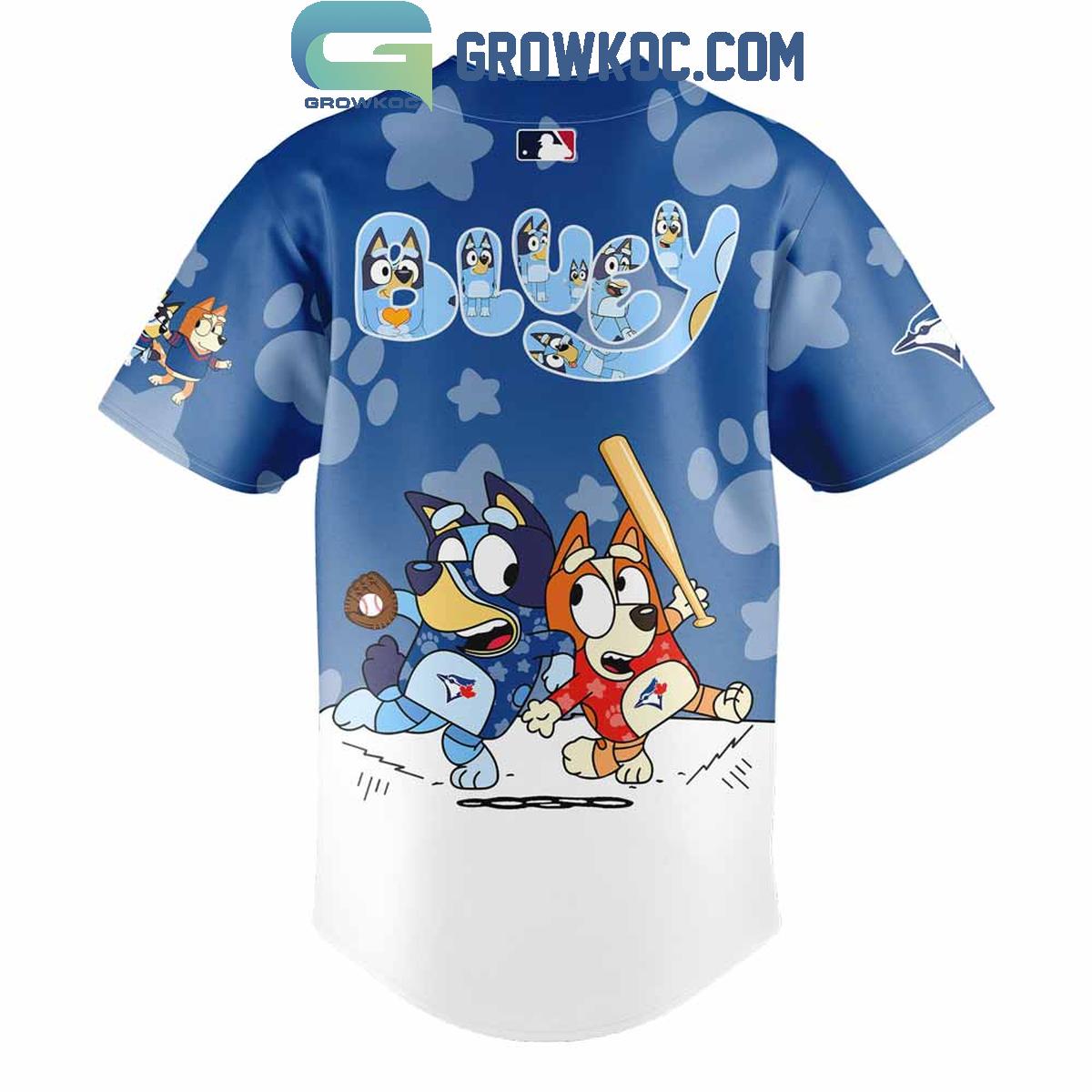 Toronto Blue Jays x Bluey and Bingo Baseball Jersey baseball jersey product view 3