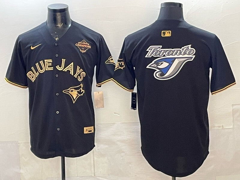 Toronto Blue Jays Blue Jays Gold Text Style 1 Baseball Jersey baseball jersey product view 1