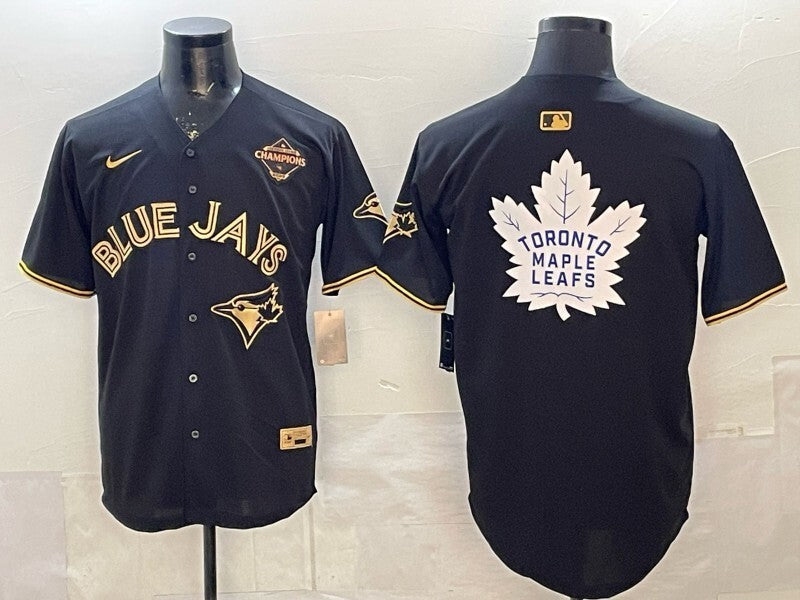 Toronto Blue Jays Blue Jays Gold Text Style 2 Baseball Jersey baseball jersey product view 1