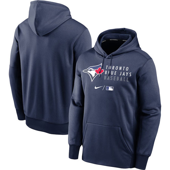Toronto Blue Jays Navy Collection Logo Stack Performance Pullover Hoodie Baseball Jersey baseball jersey product view 1