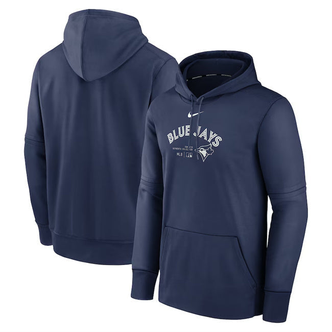 Toronto Blue Jays Navy Collection Pre Game Therma Hoodie Baseball Jersey baseball jersey product view 1