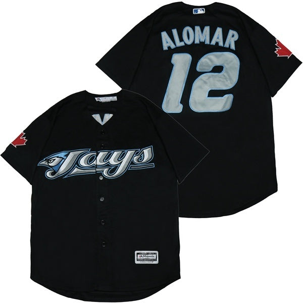 Toronto Blue Jays #12 Roberto Alomar Blue Jays 12 Black Fan Inverted Baseball Jersey baseball jersey product view 1