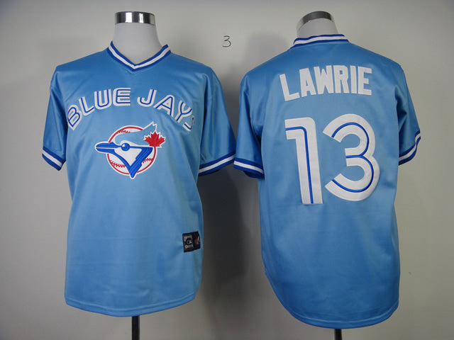 Toronto Blue Jays #13 Blue Jays 13 Blue Pullover Retro Baseball Jersey baseball jersey product view 1