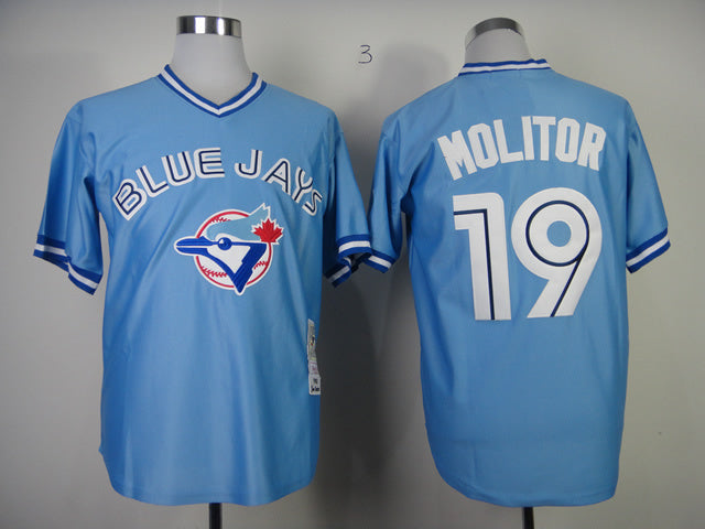 Toronto Blue Jays #19 Blue Jays 19 Blue 1993 Retro Baseball Jersey baseball jersey product view 1