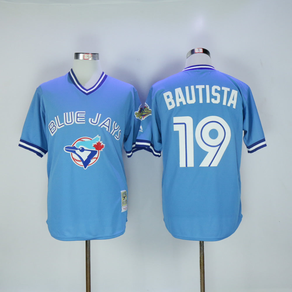 Toronto Blue Jays #19 Blue Jays 19 Blue Retro Fan Edition Baseball Jersey baseball jersey product view 1