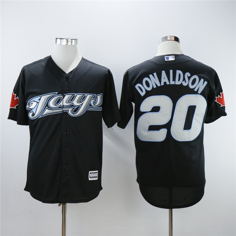 Toronto Blue Jays #20 Josh Donaldson Blue Jays 20 Black 2008 Inverted Fan Edition Baseball Jersey baseball jersey product view 1