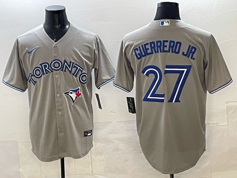 Toronto Blue Jays #27 Vladimir Guerrero Jr. Grey Blue Jays Adult Baseball Jersey baseball jersey product view 1