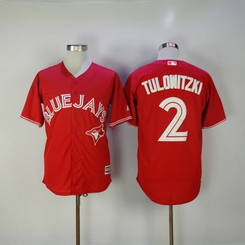 Toronto Blue Jays #2 Troy Tulowitzki 2017 Red Cool Base Baseball Jersey baseball jersey product view 1