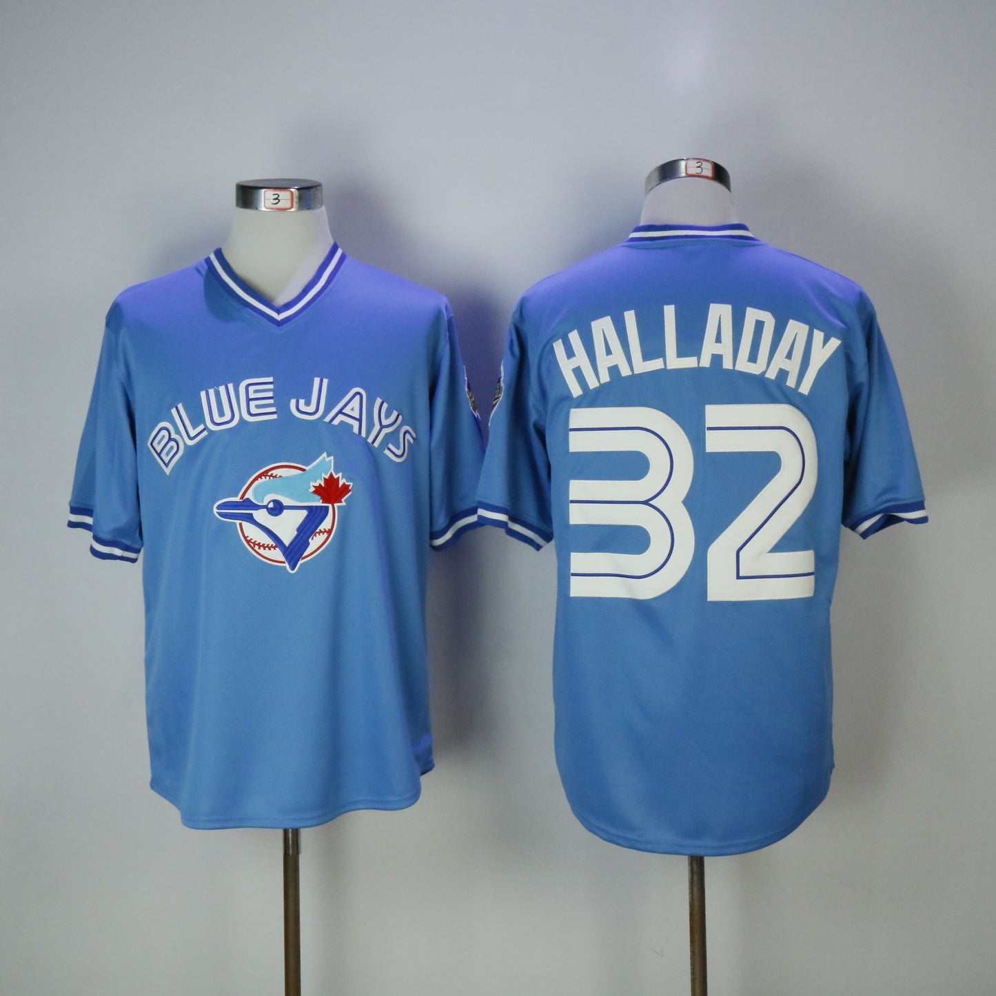 Toronto Blue Jays #32 Roy Halladay Blue Jays 32 Blue Pullover Retro Baseball Jersey baseball jersey product view 1