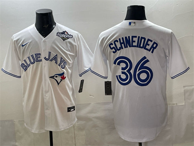 Toronto Blue Jays #36 Davis Schneider White 2025 World Series Home Cool Base Baseball Jersey baseball jersey product view 1