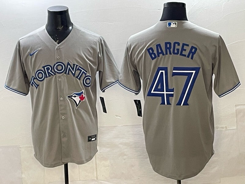 Toronto Blue Jays #47 Addison Barger Grey Blue Jays Adult Baseball Jersey baseball jersey product view 1
