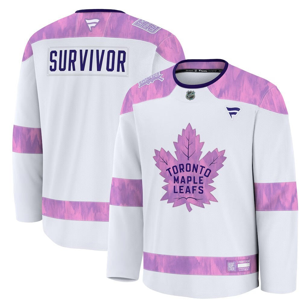 Toronto Maple Leafs Fanatics Hockey Fights Cancer Practice Jersey - White Hockey Jersey hockey jersey product view 1