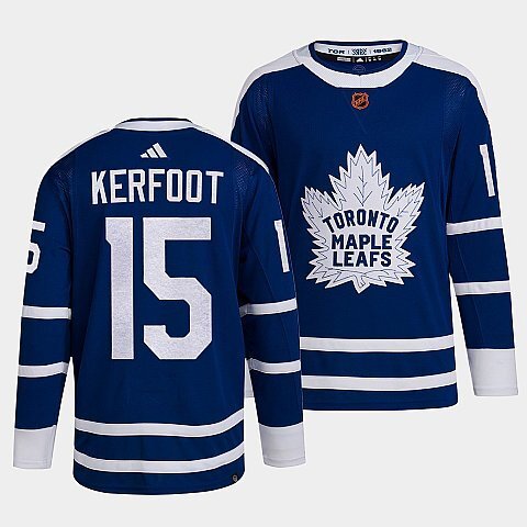 Toronto Maple Leafs #15 alexander-kerfoot-blue-2022reverse-retro-2.0-authentic-primegreen-jersey hockey jersey product view 1