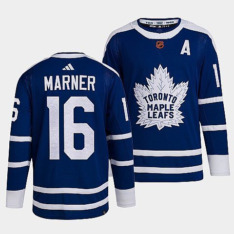 Toronto Maple Leafs #16 mitch-marner-blue-2022reverse-retro-2.0-authentic-primegreen-jersey hockey jersey product view 1