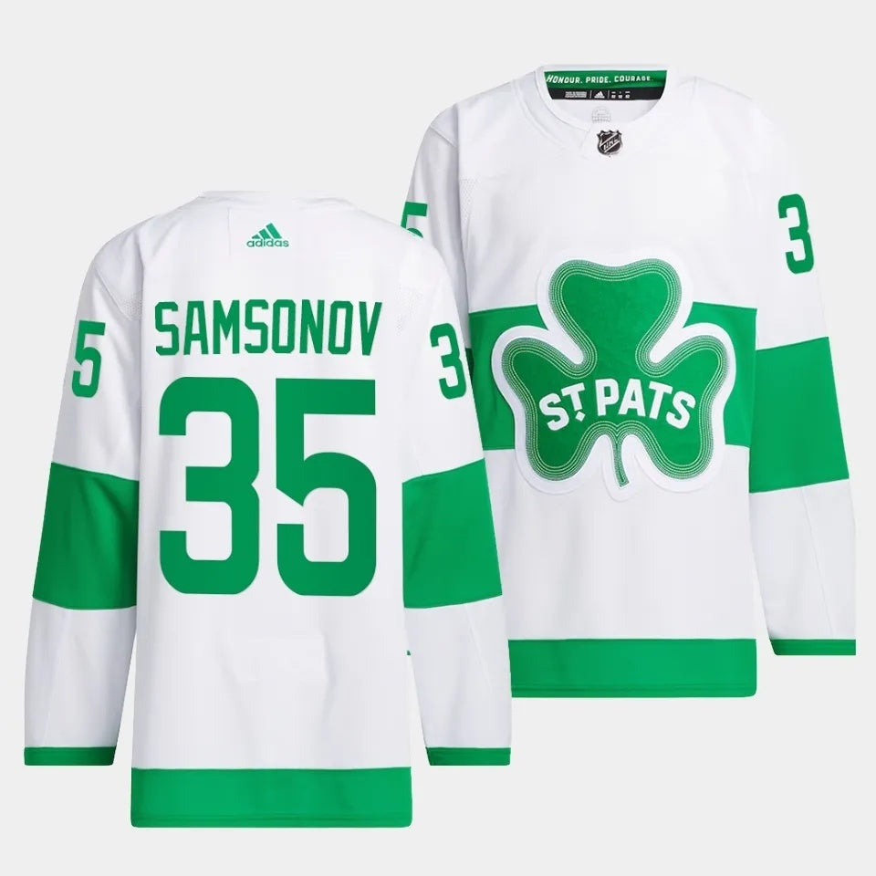 Toronto Maple Leafs #35 Ilya Samsonov 2024 St. Patricks Alternate Authentic Jersey Hockey Jersey hockey jersey product view 1