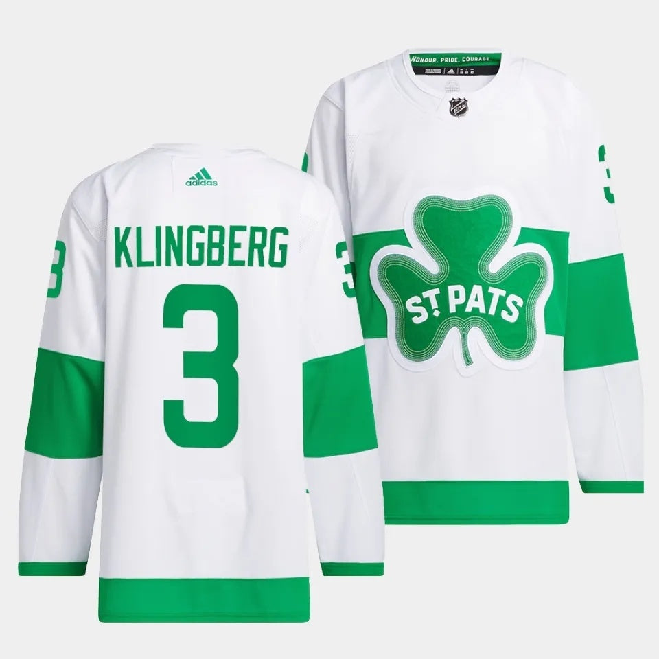 Toronto Maple Leafs #3 John Klingberg 2024 St. Patricks Alternate Authentic Jersey Hockey Jersey hockey jersey product view 1