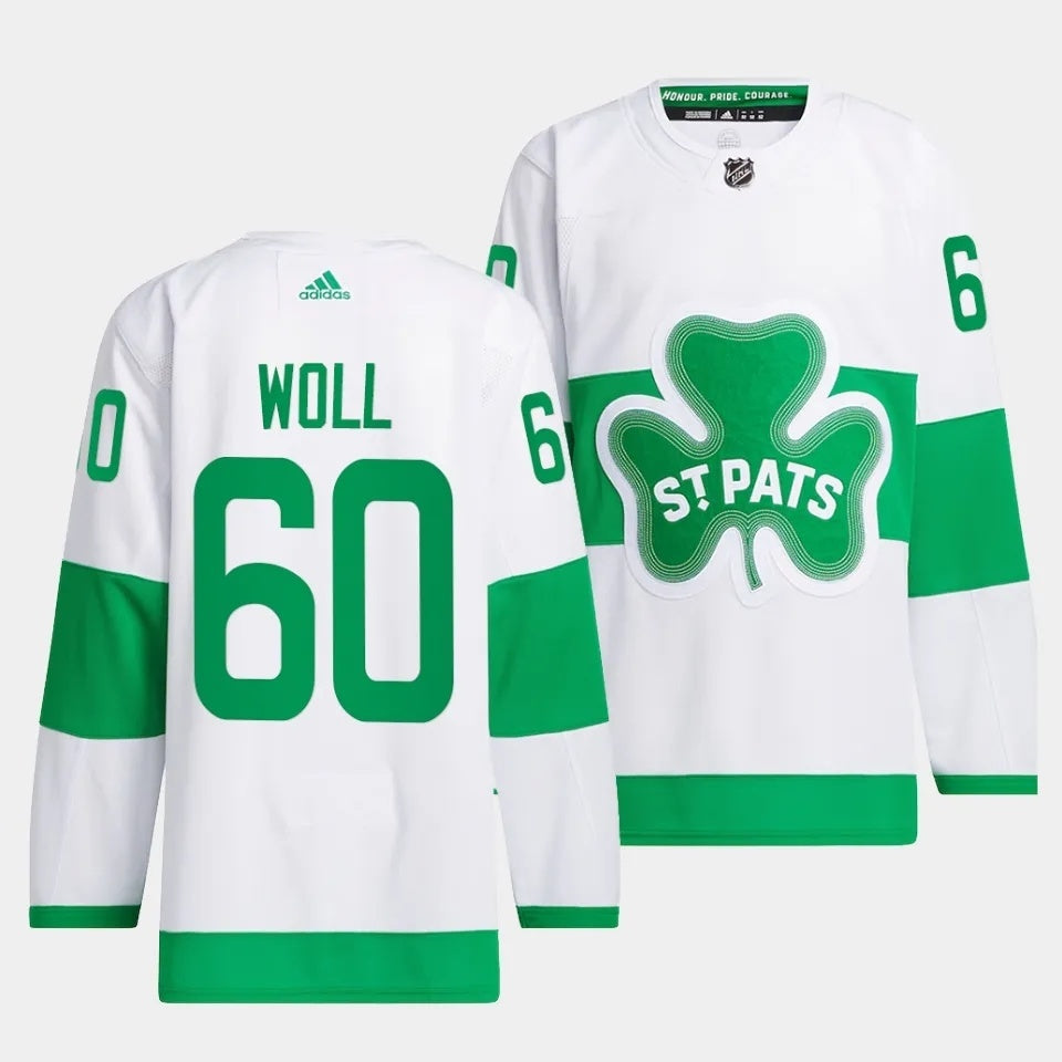 Toronto Maple Leafs #60 Joseph Woll 2024 St. Patricks Alternate Authentic Jersey Hockey Jersey hockey jersey product view 1