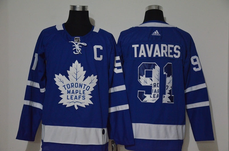 Toronto Maple Leafs #91 John Tavares Fashion Print Edition Hockey Jersey hockey jersey product view 1