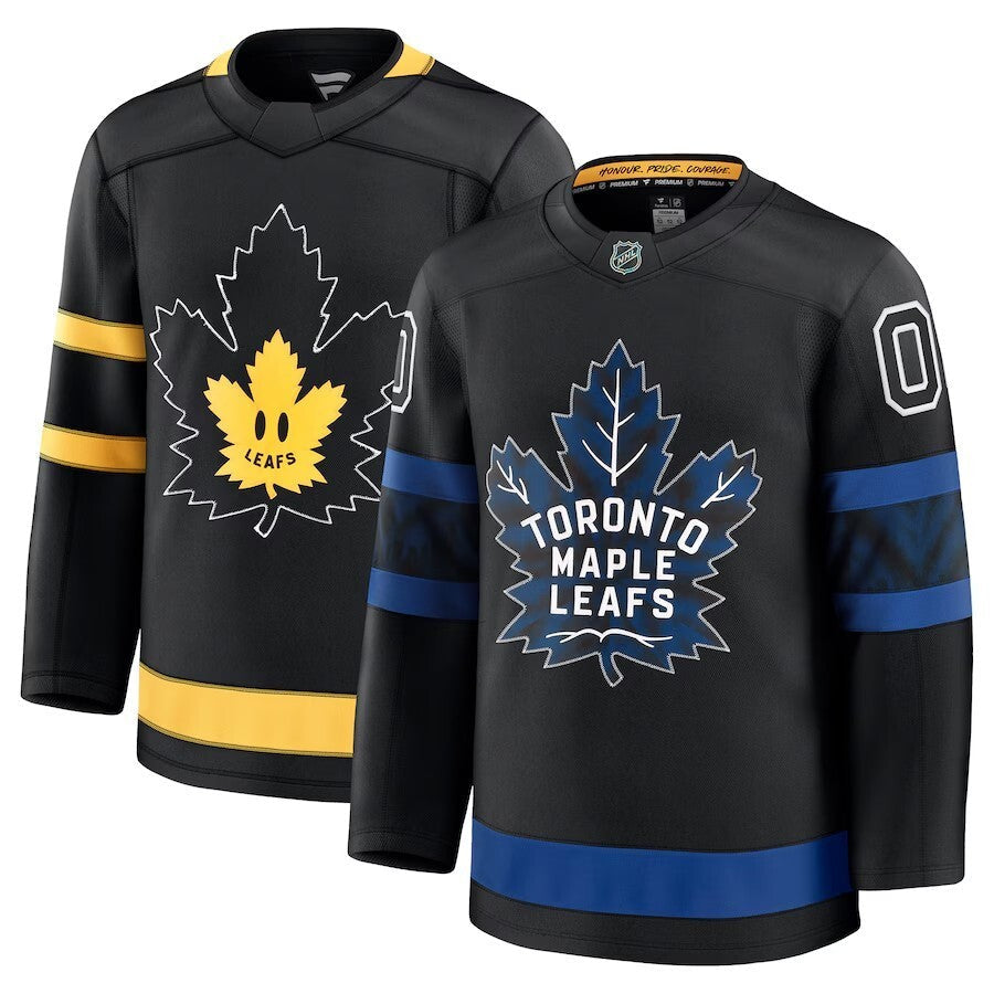 Toronto Maple Leafs x drew house Fanatics Alternate Premium Custom Jersey - Black Hockey Jersey hockey jersey product view 1
