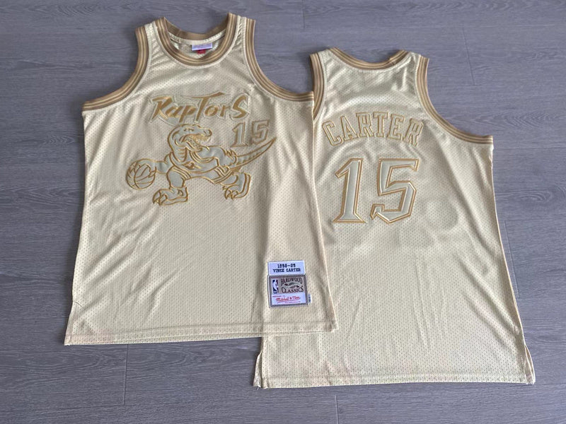 Toronto Raptors #15 Carter 1998-99 authentic jersey gold Style 2 Basketball Jersey basketball jersey product view 1