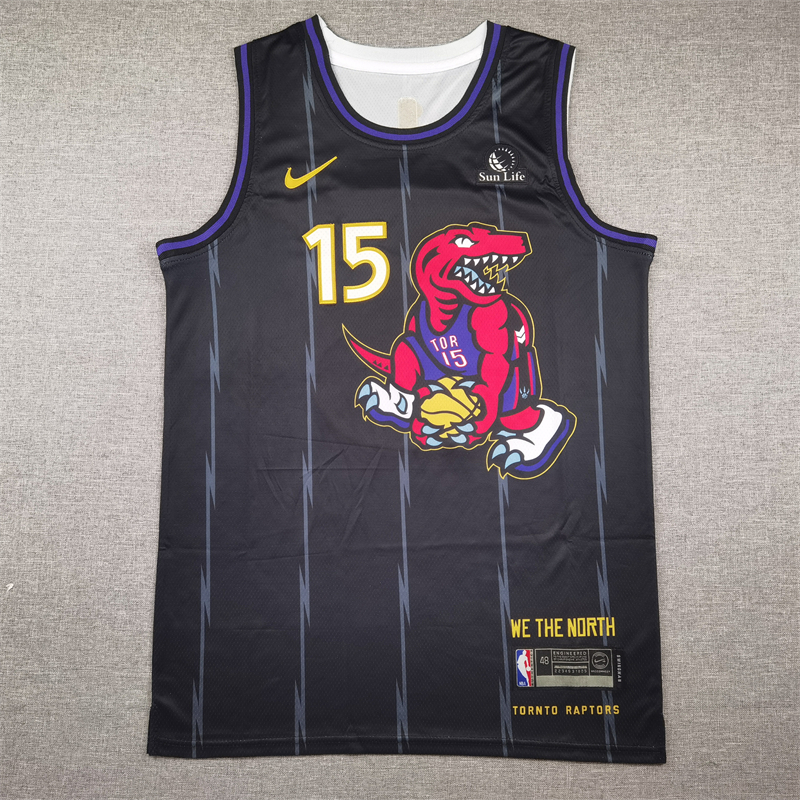 Toronto Raptors #15 Vince Carter 25 New Season Raptors 15 # Carter Black Jersey Style 2 Basketball Jersey basketball jersey product view 1