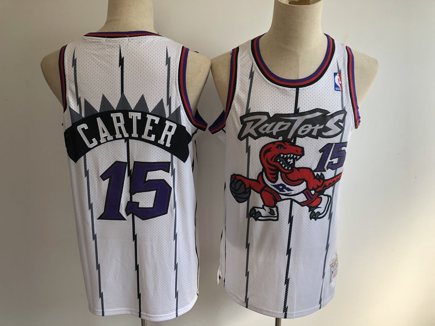 Toronto Raptors #15 Vince Carter Raptors 15 White Retro Style 1 Basketball Jersey basketball jersey product view 1