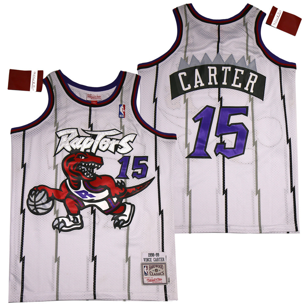 Toronto Raptors #15 Vince Carter Raptors 15 White Retro Style 2 Basketball Jersey basketball jersey product view 1