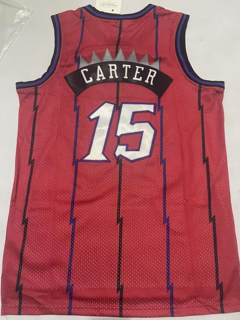 Toronto Raptors #15 Vince Carter Raptors 15 # Red Retro Style 1 Basketball Jersey basketball jersey product view 1