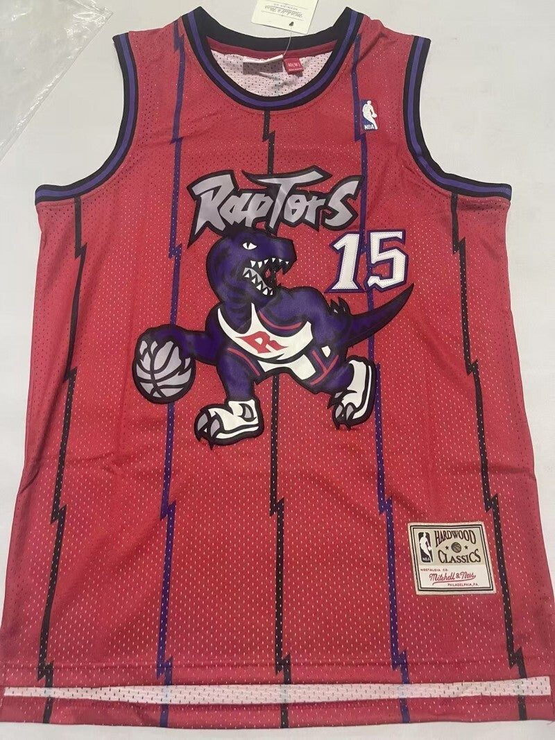 Toronto Raptors #15 Vince Carter Raptors 15 # Red Retro Style 2 Basketball Jersey basketball jersey product view 1
