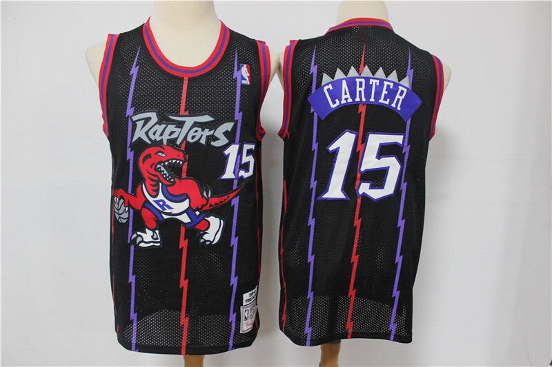 Toronto Raptors #15 Vince Carter Raptors #1, #15 Big Dragon Black Retro Limited Edition Jersey basketball jersey product view 1