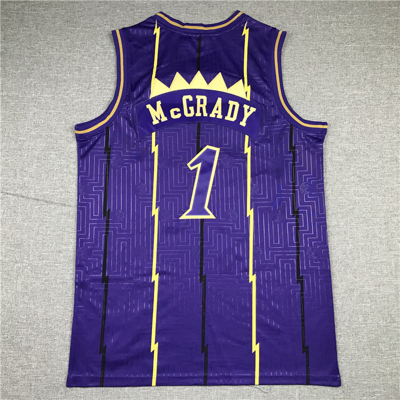 Toronto Raptors #1 Tracy McGrady Raptors 1 Edition Purple Big Dragon Style 1 Basketball Jersey basketball jersey product view 1