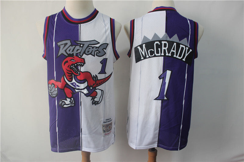 Toronto Raptors #1 Tracy McGrady Raptors 1 # Purple White Edition Retro Jersey Basketball Jersey basketball jersey product view 1