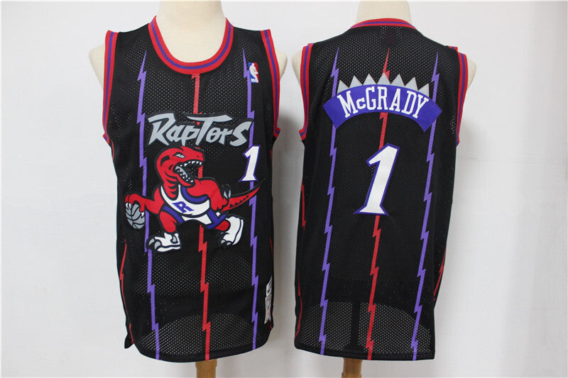 Toronto Raptors #1 Tracy McGrady Raptors #1, #15 Big Dragon Black Retro Limited Edition Jersey basketball jersey product view 1