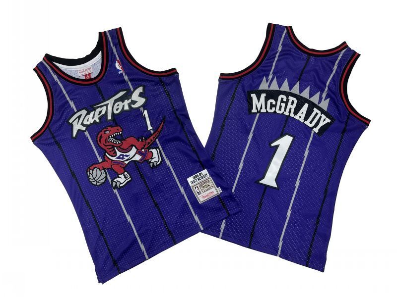 Toronto Raptors #1 Tracy Mcgrday Raptors 1 # Purple Big Dragon 98-99 Season Mitchell Retro Jersey Style 2 basketball jersey product view 1