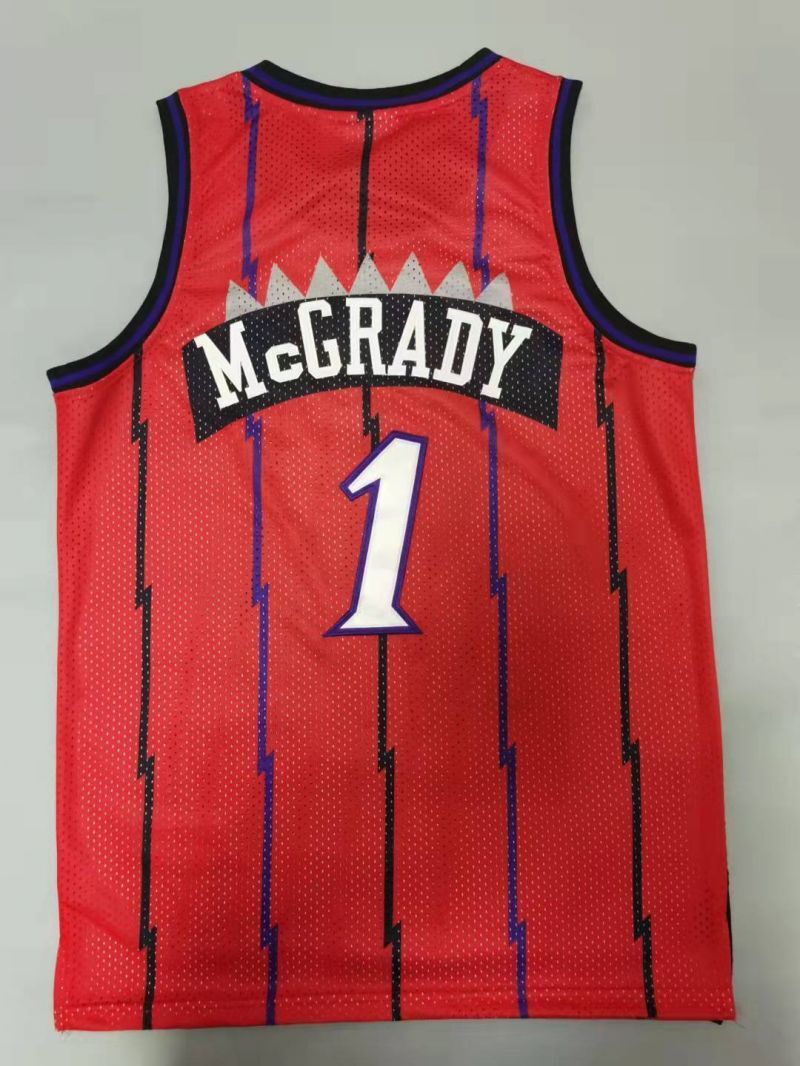Toronto Raptors #1 Tracy Mcgrday Raptors 1# Retro - Red Style 1 Basketball Jersey basketball jersey product view 1