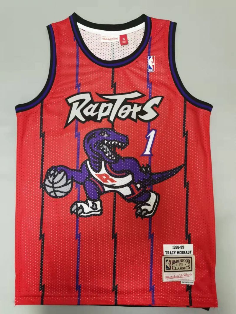 Toronto Raptors #1 Tracy Mcgrday Raptors 1# Retro - Red Style 2 Basketball Jersey basketball jersey product view 1