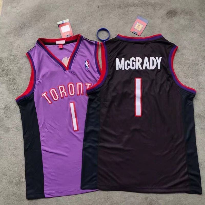 Toronto Raptors #1 mcgrady m&n jersey purpleblack Style 4 Basketball Jersey basketball jersey product view 1