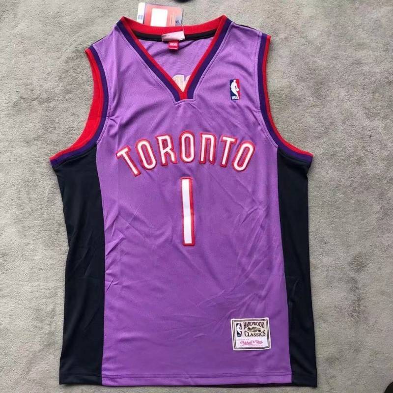 Toronto Raptors #1 mcgrady m&n jersey purpleblack Style 5 Basketball Jersey basketball jersey product view 1