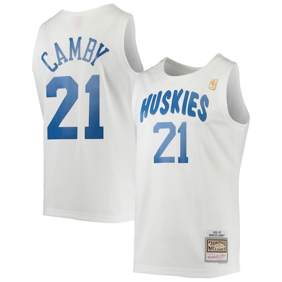 Toronto Raptors #21 Marcus Camby Mitchell & Ness 1996-97 Hardwood Classics Swingman Jersey - White basketball jersey product view 1