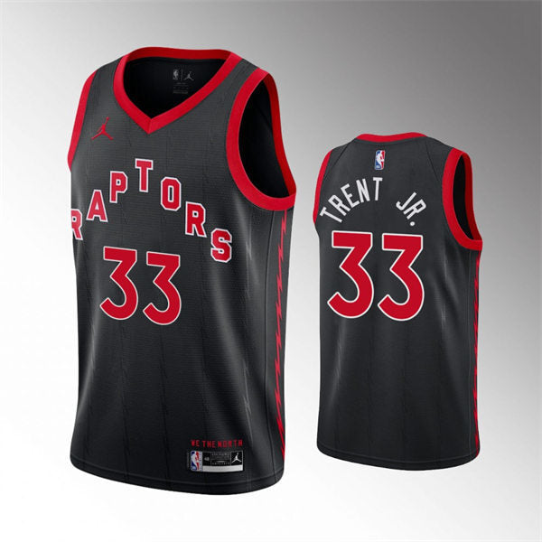 Toronto Raptors #33 Gary Trent Jr. Black Statement Edition Jersey Basketball Jersey basketball jersey product view 1